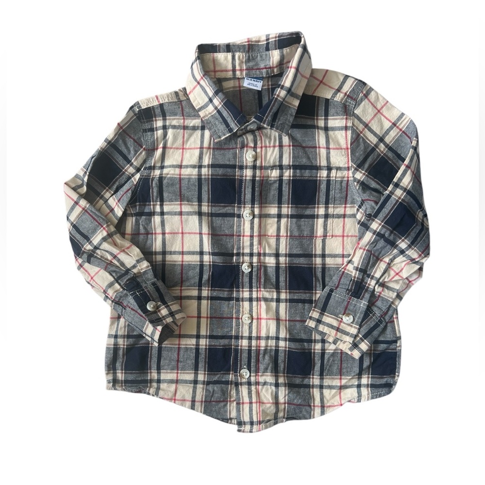 Old Navy Toddler Plaid Button Down Shirt | 3T